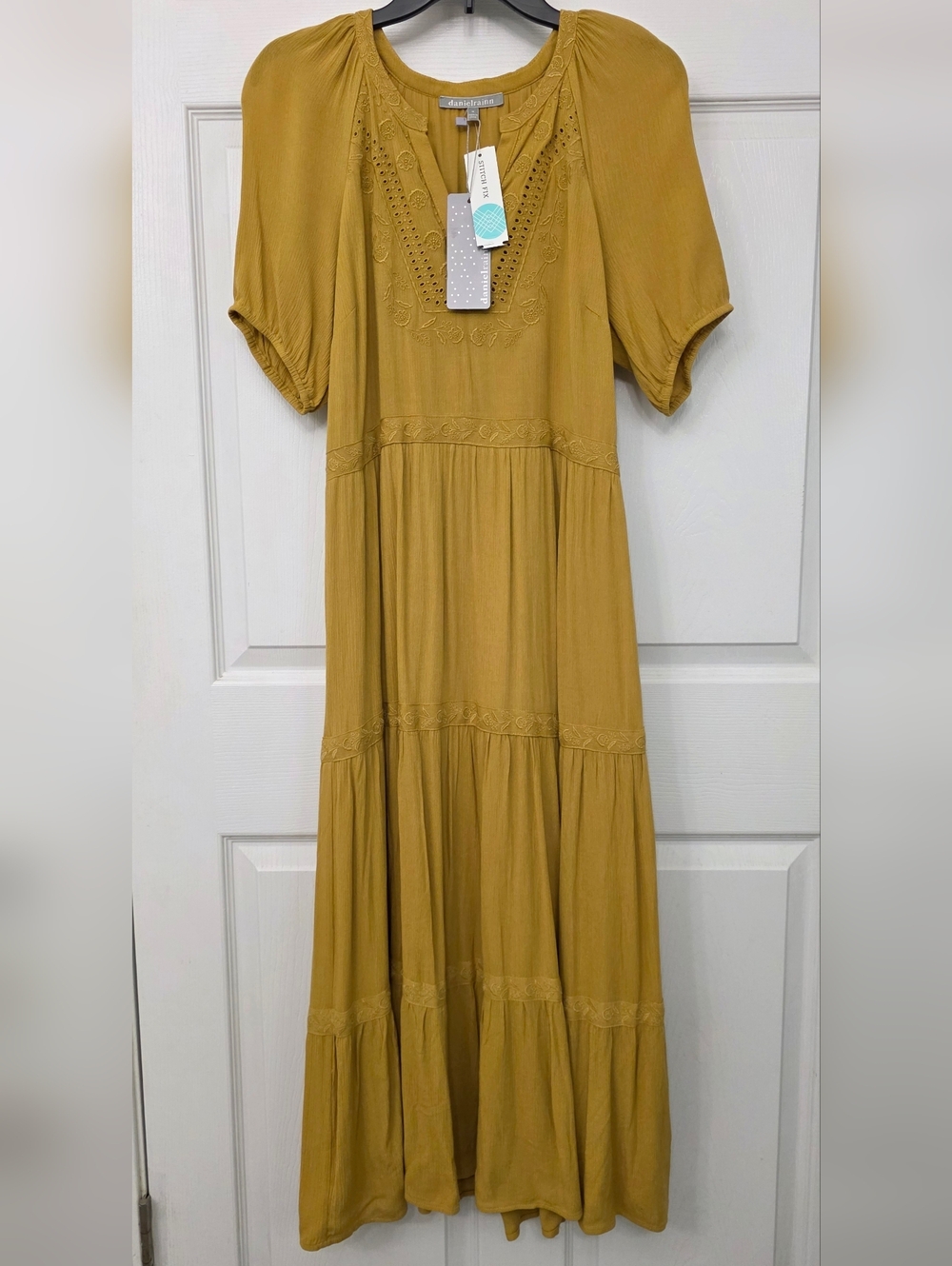 Women's Daniel Rainn Mustard Midi Dress Med.